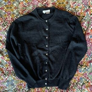 Vintage Charcoal Gray Ann Taylor Merino Wool Cardigan